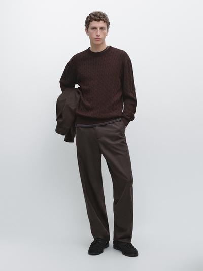 Massimo Dutti Свитер с крупной вязкой из хлопка