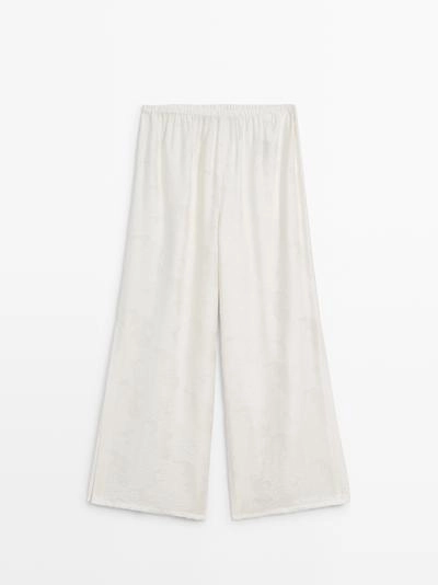 Широкие брюки из текстильной ткани со вставкой- Заказать в России