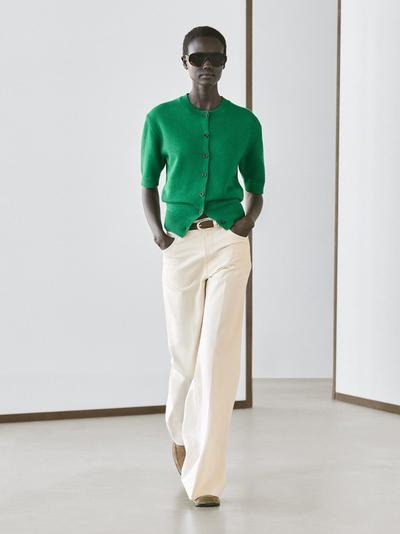 Massimo Dutti Кардиган из хлопкового микса с короткими рукавами