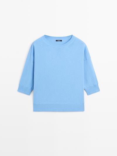 Massimo Dutti Свитер с коротким рукавом из смесового хлопка купить с доставкой.