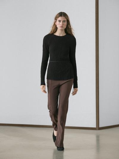 Massimo Dutti Футболка с деталью на галстуке купить с доставкой.