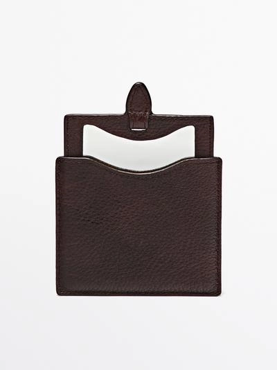 Кожаный чехол из нубука с зеркалом- Заказать в России