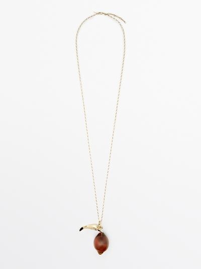 Massimo Dutti Цепочка с подвеской из стекла купить с доставкой.