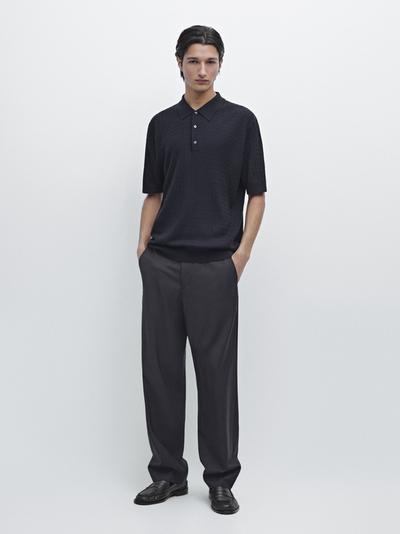 Massimo Dutti Свитер-поло из мериносовой шерсти