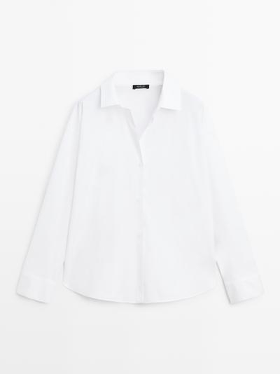 Massimo Dutti Рубашка из хлопковой ткани с деталями вытачек