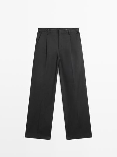 Massimo Dutti Брюки из хлопка C защипами