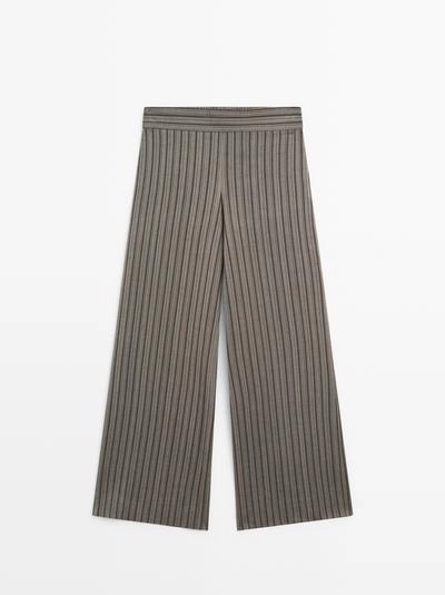 Брюки широкие с полосатыми деталями- Заказать в России