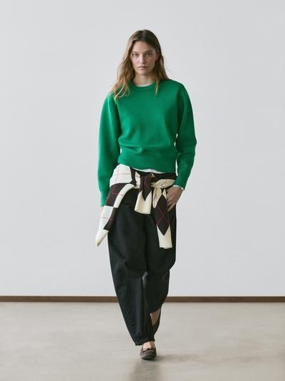 Massimo Dutti Свитер из хлопково-шерстяной смеси купить с доставкой.