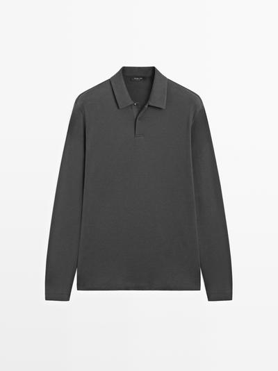 Massimo Dutti Поло с длинным рукавом на кнопках купить с доставкой.