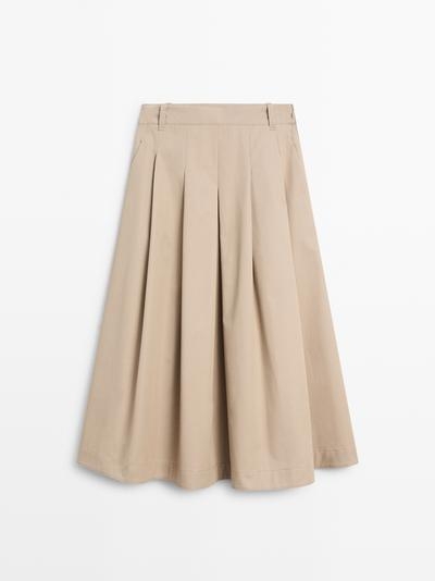 Massimo Dutti Юбка миди с боковыми складками