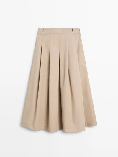 Юбка миди с боковыми складками- Заказать в России