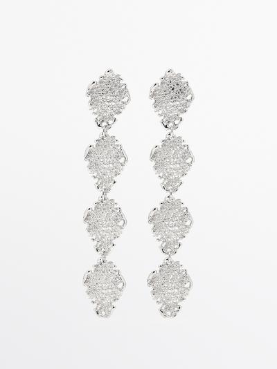 Massimo Dutti Серьги-кольца с текстурой металла