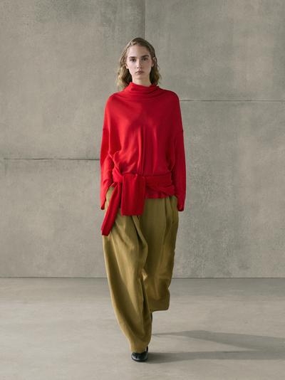 Massimo Dutti Блуза с плавным драпированным воротником