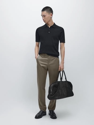 Брюки из хлопково-вискозной смеси в зауженном крое- Заказать в России