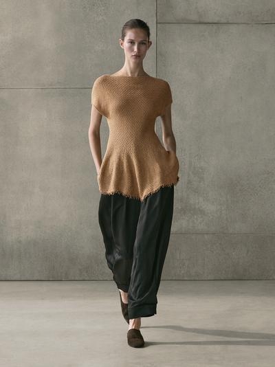 Massimo Dutti Топ из 100% льна с декоративной отделкой купить с доставкой.