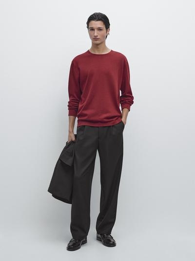 Massimo Dutti Свитер из хлопкового трикотажа с круглым вырезом