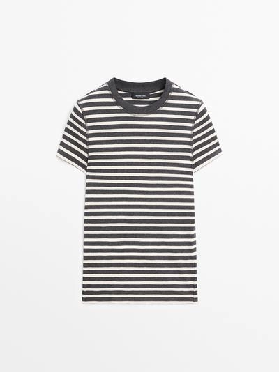 Футболка с короткими рукавами из хлопка в полоску