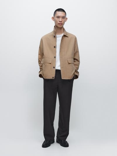 Massimo Dutti Пиджак из смесового льна с карманными деталями купить с доставкой.