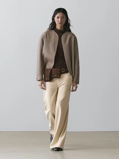 Короткий пиджак из льняной смеси- Заказать в России