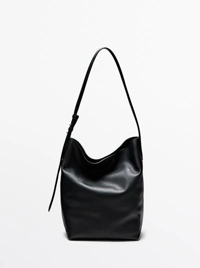 Сумка-ведро из натуральной кожи, нубук- Заказать в России