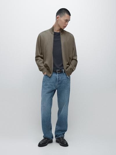 Massimo Dutti Кардиган из хлопкового трикотажа на молнии купить с доставкой.