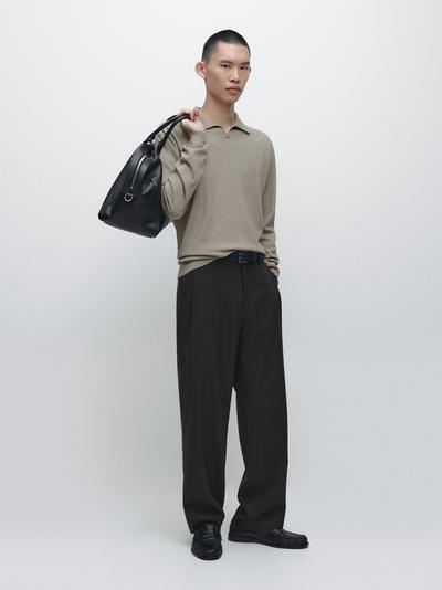 Massimo Dutti Водолазка-поло из хлопкового трикотажа