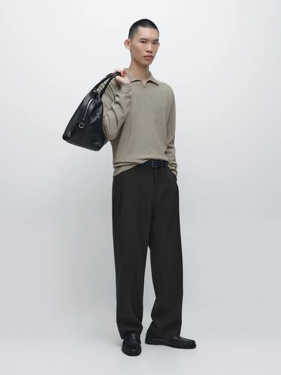 Водолазка-поло из хлопкового трикотажа