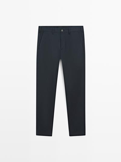 Massimo Dutti Брюки из смесового хлопка в узком крое