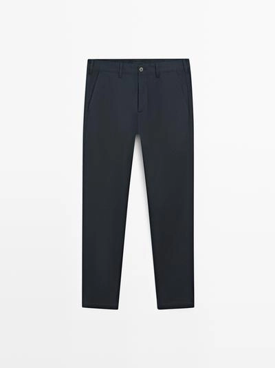 Брюки из смесового хлопка в узком крое