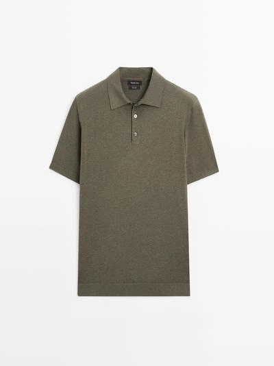 Поло-свитер из хлопкового трикотажа- Заказать в России