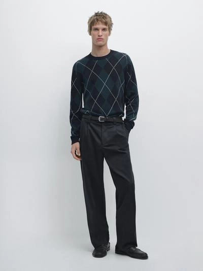 Водолазка из хлопкового трикотажа с деталями в стиле аргайл- Заказать в России