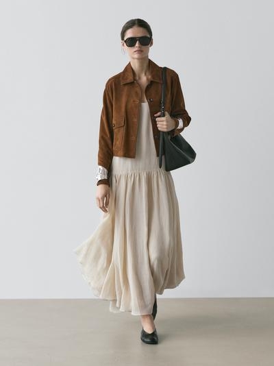 Massimo Dutti Куртка из замши купить с доставкой.