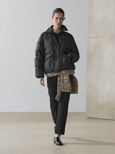 Massimo Dutti Пуховая бомбер-куртка купить с доставкой.