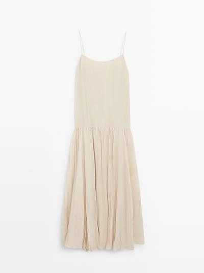 Платье миди с плиссированными деталями- Заказать в России