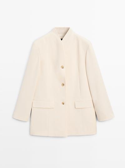 Massimo Dutti Тройка из атласа с высоким воротником