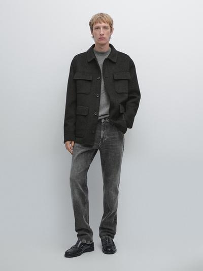 Massimo Dutti Пиджак из шерстяной смеси с карманами