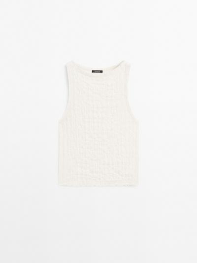 Massimo Dutti Топ из смесового хлопка сборками