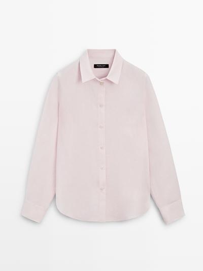 Massimo Dutti Рубашка из 100% льна с плиссировкой