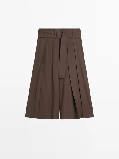 Юбка-шорты с плиссировкой до середины бедра- Заказать в России