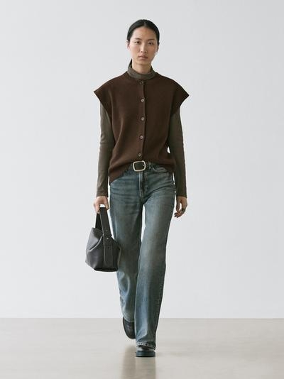 Massimo Dutti Жилет с округлым вырезом