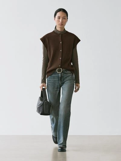 Massimo Dutti Жилет с округлым вырезом