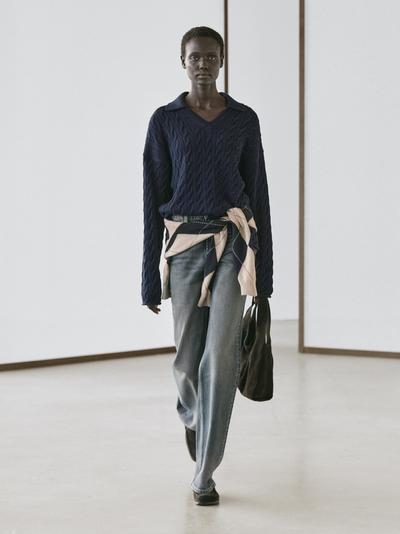 Massimo Dutti Водолазка из хлопково-шерстяной смеси с воротником-поло купить с доставкой.