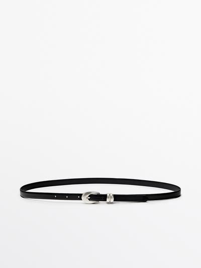 Massimo Dutti Кожанный пояс NAPPA с овальной пряжкой