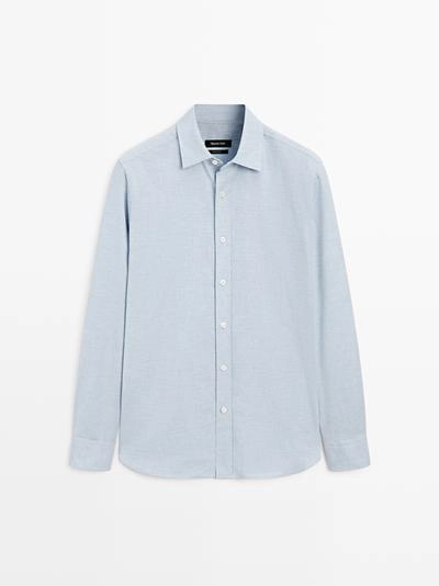 Рубашка REGULAR FIT из меланжевой ткани