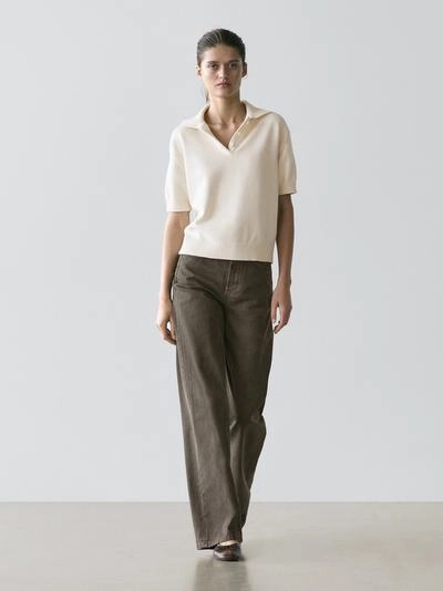 Поло из трикотажа смесовой шерсти- Заказать в России