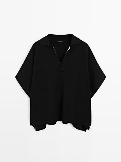 Massimo Dutti Короткая вязаная накидка с V-образным вырезом купить с доставкой.