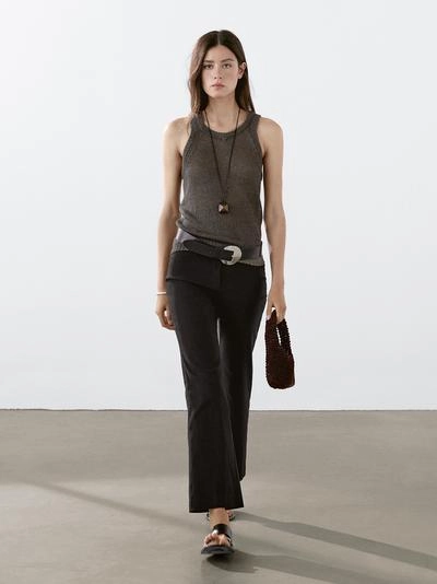 Вязаный топ из льна- Заказать в России