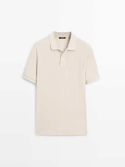 Massimo Dutti Поло из микротекстурированного хлопка купить с доставкой.