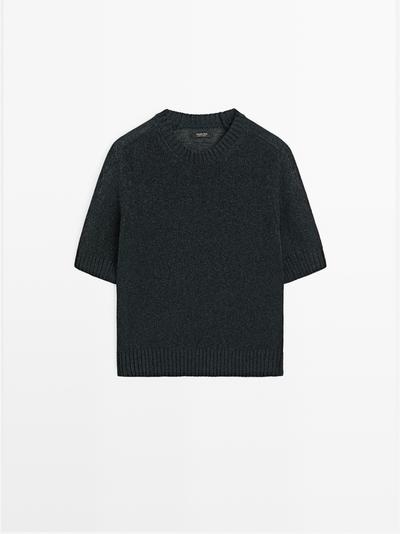 Massimo Dutti Трикотажный свитер с коротким рукавом купить с доставкой.