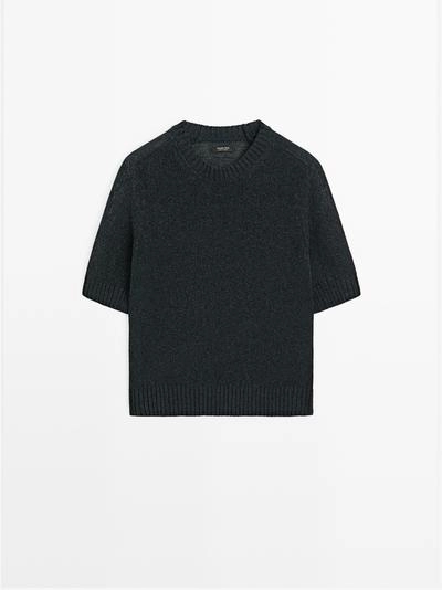 Трикотажный свитер с коротким рукавом- Заказать в России